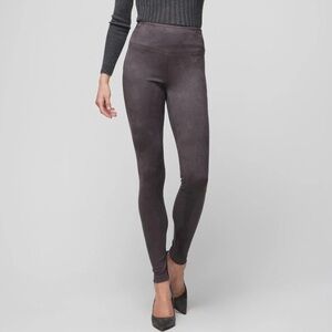 WHBM® Size 6 Gray Vegan Suede Runway Legging Polyester-Spandex